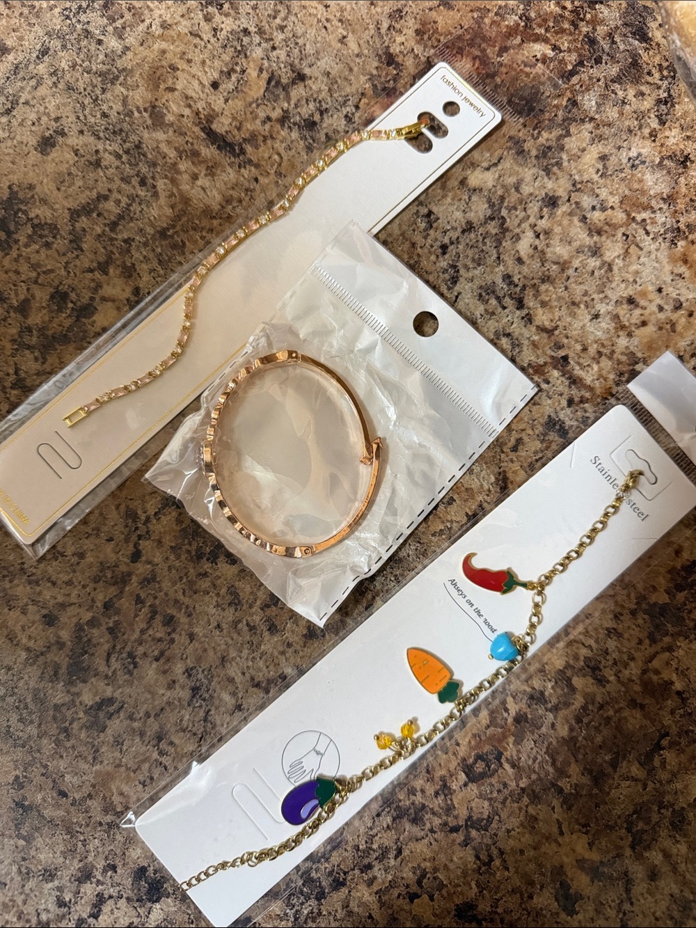Gold-Tone Women's Bracelet Set - Elegant Rose Gold Finish